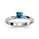 3 - Celine Princess Cut Blue Diamond Solitaire Engagement Ring 