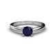 1 - Celine 6.00 mm Round Blue Sapphire Solitaire Engagement Ring 