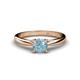 1 - Celine 6.50 mm Round Aquamarine Solitaire Engagement Ring 