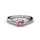 1 - Celine 6.50 mm Round Pink Tourmaline Solitaire Engagement Ring 