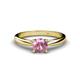 1 - Celine 6.50 mm Round Pink Tourmaline Solitaire Engagement Ring 