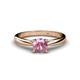 1 - Celine 6.50 mm Round Pink Tourmaline Solitaire Engagement Ring 