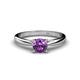 1 - Celine 6.50 mm Round Amethyst Solitaire Engagement Ring 