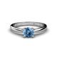 1 - Celine 6.50 mm Round Blue Topaz Solitaire Engagement Ring 