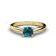 1 - Celine 6.00 mm Round Blue Diamond Solitaire Engagement Ring 