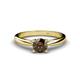 1 - Celine 6.50 mm Round Smoky Quartz Solitaire Engagement Ring 