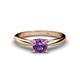 1 - Celine 6.50 mm Round Amethyst Solitaire Engagement Ring 