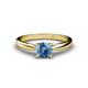 1 - Celine 6.50 mm Round Blue Topaz Solitaire Engagement Ring 