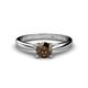 1 - Celine 6.50 mm Round Smoky Quartz Solitaire Engagement Ring 