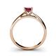 4 - Celine 6.50 mm Round Rhodolite Garnet Solitaire Engagement Ring 