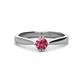 1 - Isla 5.00 mm Round  Pink Tourmaline Solitaire Engagement Ring  