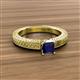 3 - Kaelan 6.00 mm Princess Cut Lab Created Blue Sapphire Solitaire Engagement Ring 