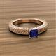 3 - Kaelan 6.00 mm Princess Cut Lab Created Blue Sapphire Solitaire Engagement Ring 