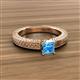 3 - Kaelan 6.00 mm Princess Cut Blue Topaz Solitaire Engagement Ring 