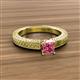 3 - Kaelan 6.00 mm Princess Cut Pink Tourmaline Solitaire Engagement Ring 