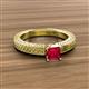 3 - Kaelan 6.00 mm Princess Cut Lab Created Ruby Solitaire Engagement Ring 