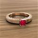 3 - Kaelan 6.00 mm Princess Cut Lab Created Ruby Solitaire Engagement Ring 