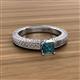 3 - Kaelan 6.00 mm Princess Cut London Blue Topaz Solitaire Engagement Ring 