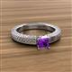 3 - Kaelan 6.00 mm Princess Cut Amethyst Solitaire Engagement Ring 