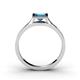 4 - Elcie Princess Cut Blue Topaz Solitaire Engagement Ring 