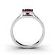 4 - Elcie Princess Cut Red Garnet Solitaire Engagement Ring 