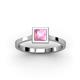 5 - Elcie Princess Cut Pink Tourmaline Solitaire Engagement Ring 