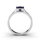 4 - Elcie Princess Cut Created Blue Sapphire Solitaire Engagement Ring 