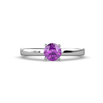 Annora Amethyst Solitaire Engagement Ring