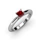 4 - Akila Princess Cut Red Garnet Solitaire Engagement Ring 