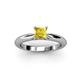 3 - Akila Princess Cut Lab Created Yellow Sapphire Solitaire Engagement Ring 