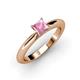 4 - Akila Princess Cut Pink Tourmaline Solitaire Engagement Ring 