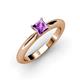 4 - Akila Princess Cut Amethyst Solitaire Engagement Ring 