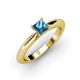 4 - Akila Princess Cut Blue Topaz Solitaire Engagement Ring 