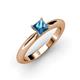 4 - Akila Princess Cut Blue Topaz Solitaire Engagement Ring 