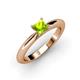 4 - Akila Princess Cut Peridot Solitaire Engagement Ring 