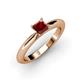 4 - Akila Princess Cut Red Garnet Solitaire Engagement Ring 