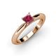 4 - Akila Princess Cut Rhodolite Garnet Solitaire Engagement Ring 