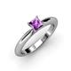 4 - Akila Princess Cut Amethyst Solitaire Engagement Ring 