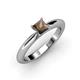 4 - Akila Princess Cut Smoky Quartz Solitaire Engagement Ring 