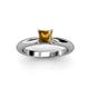 3 - Akila Princess Cut Citrine Solitaire Engagement Ring 