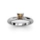 3 - Akila Princess Cut Smoky Quartz Solitaire Engagement Ring 