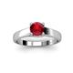 2 - Aveza 6.00 mm Round Ruby Solitaire Engagement Ring 