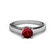 1 - Aveza 6.00 mm Round Ruby Solitaire Engagement Ring 