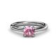 1 - Nitsa 6.50 mm Round Pink Tourmaline Solitaire Engagement Ring 