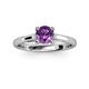 3 - Nitsa 6.50 mm Round Amethyst Solitaire Engagement Ring 