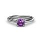 1 - Nitsa 6.50 mm Round Amethyst Solitaire Engagement Ring 