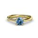 1 - Nitsa 6.50 mm Round Blue Topaz Solitaire Engagement Ring 