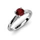 4 - Nitsa 6.50 mm Round Red Garnet Solitaire Engagement Ring 