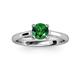 3 - Nitsa 6.00 mm Round Emerald Solitaire Engagement Ring 