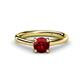 1 - Nitsa 6.00 mm Round Ruby Solitaire Engagement Ring 